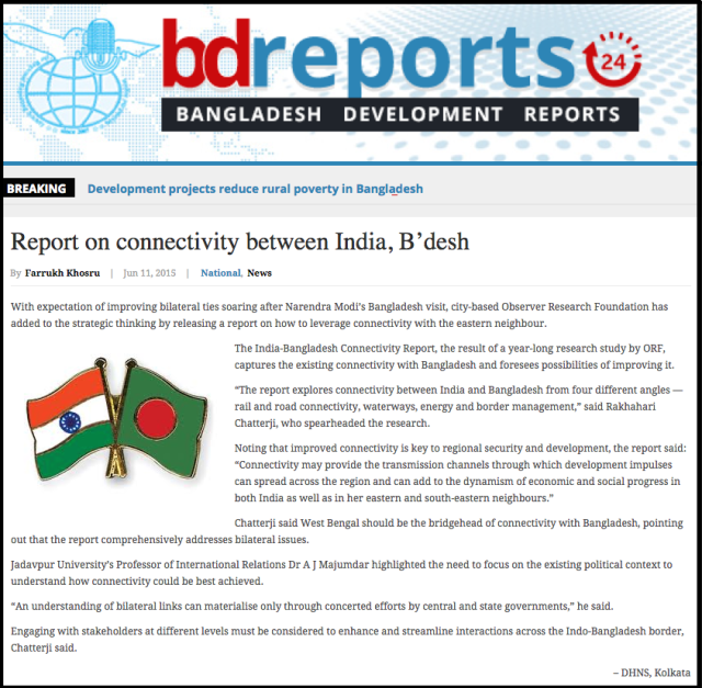 Report on connectivity between India  B’desh   Bangladesh Development Reports